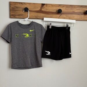 Nike Gray T-Shirt and Black Shorts Set